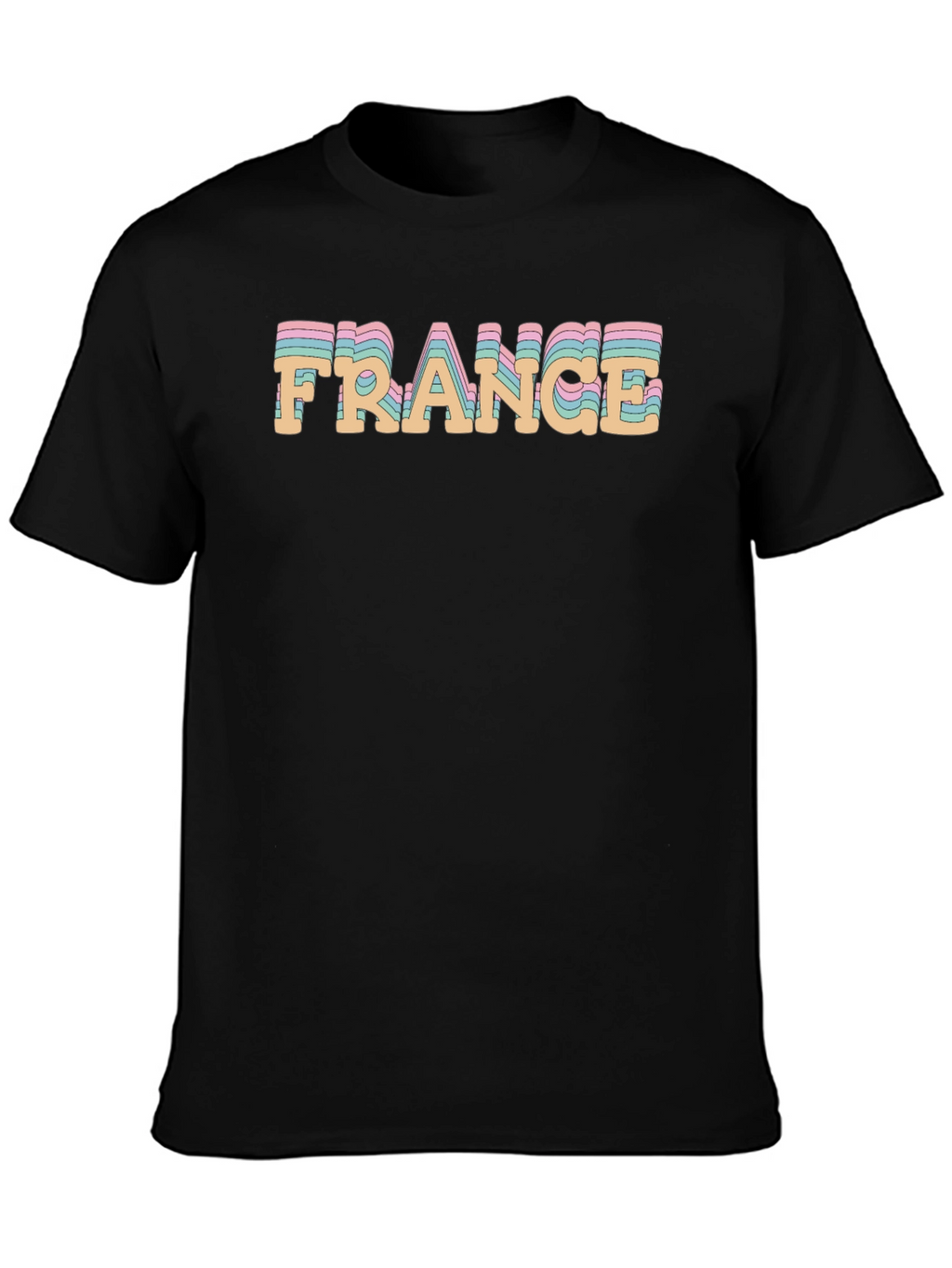 France Graphic Tee - Retro Style Black T-Shirt