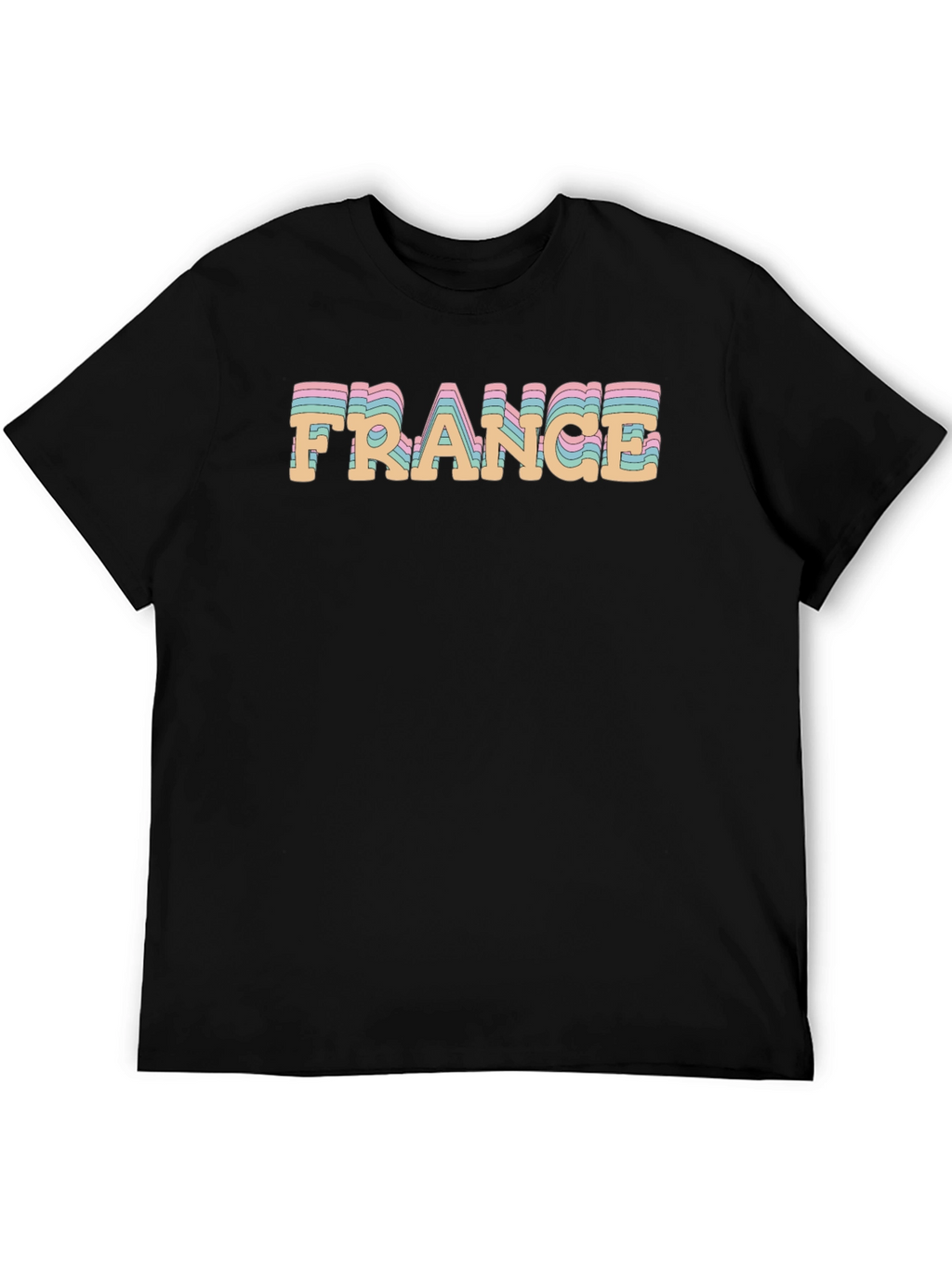 France Graphic Tee - Retro Style Black T-Shirt