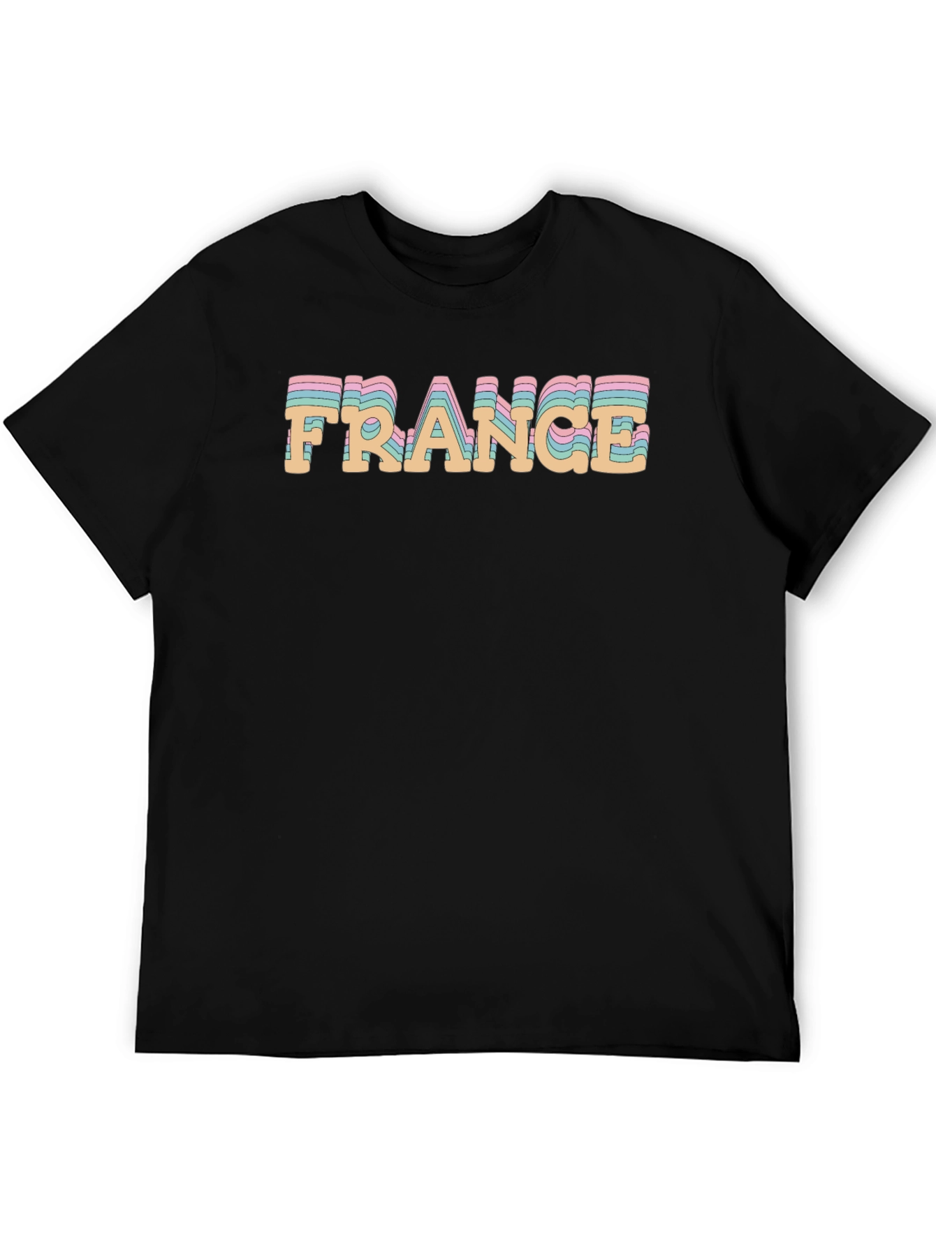 France Graphic Tee - Retro Style Black T-Shirt