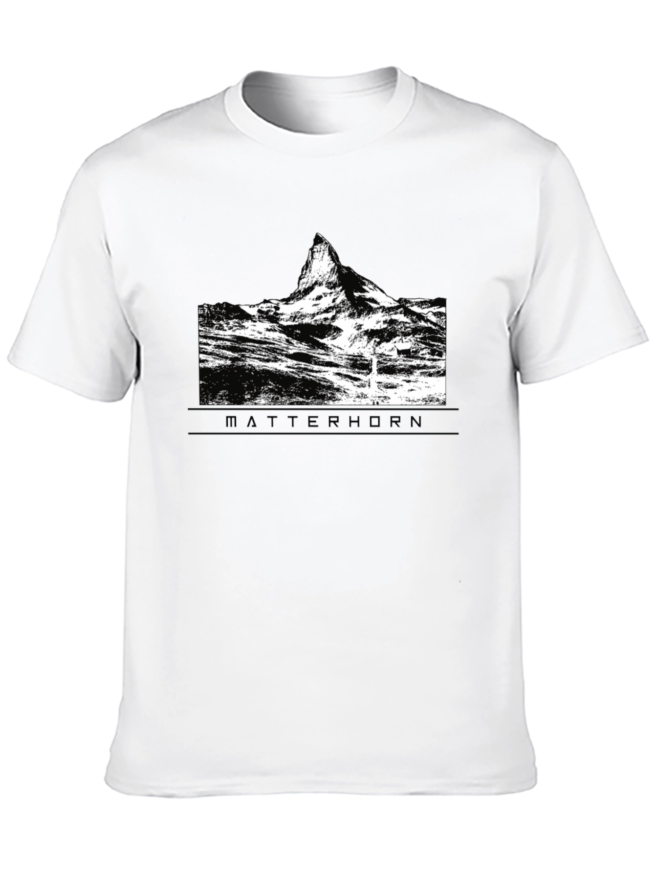 Matterhorn Mountain Graphic Tee - Black Cotton T-Shirt
