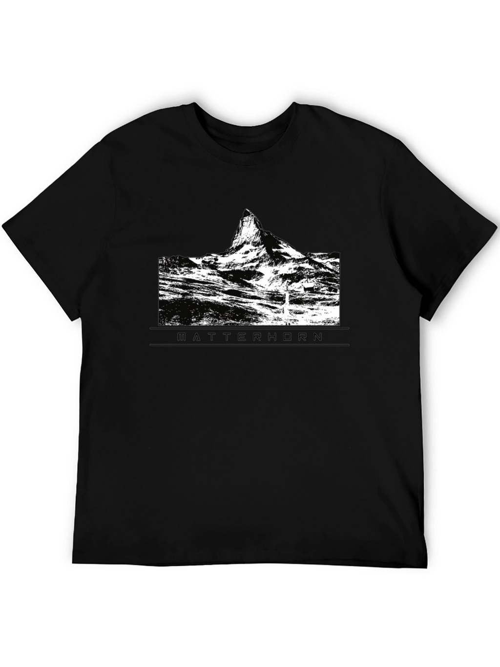 Matterhorn Mountain Graphic Tee - Black Cotton T-Shirt
