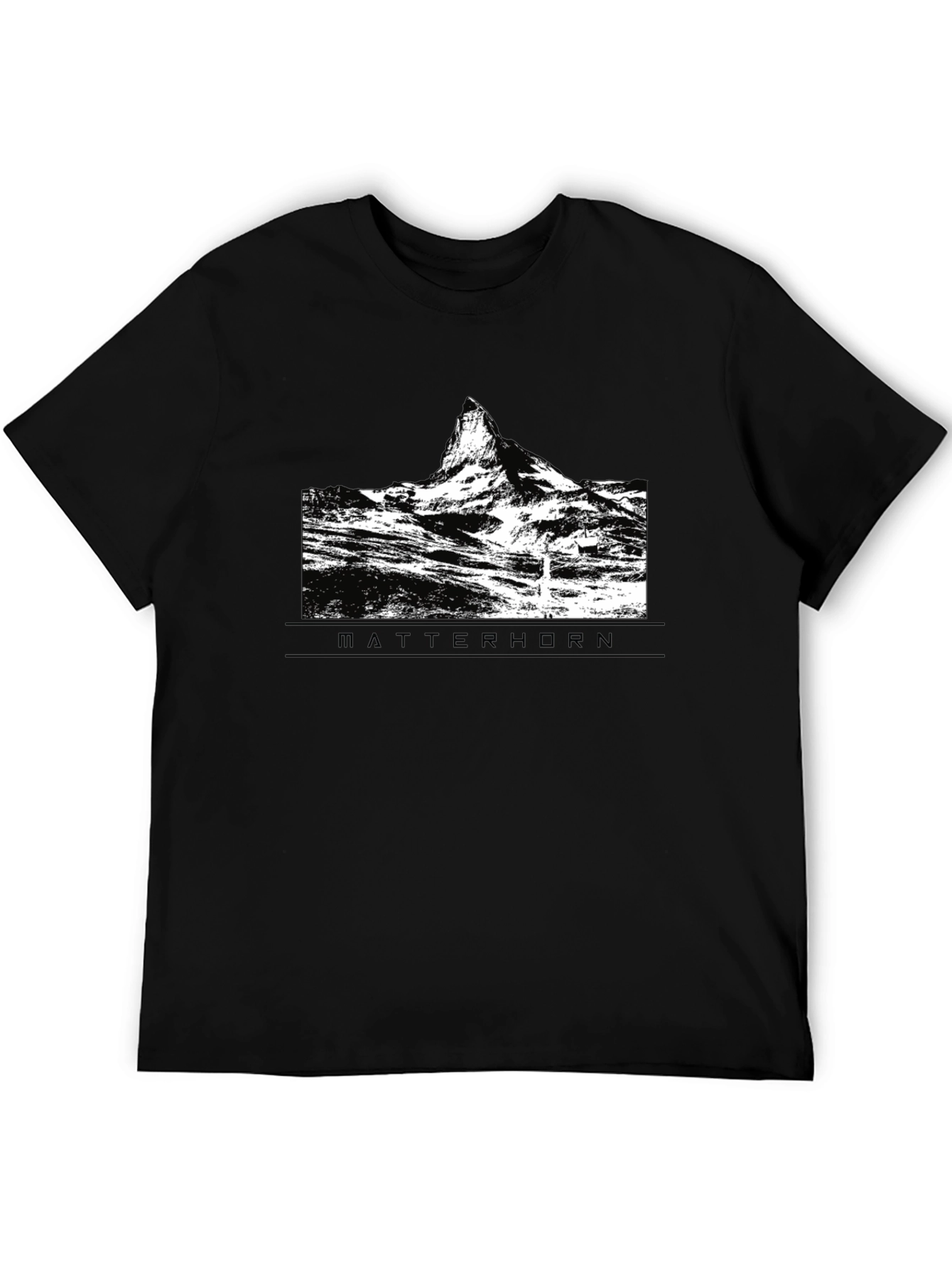 Matterhorn Mountain Graphic Tee - Black Cotton T-Shirt