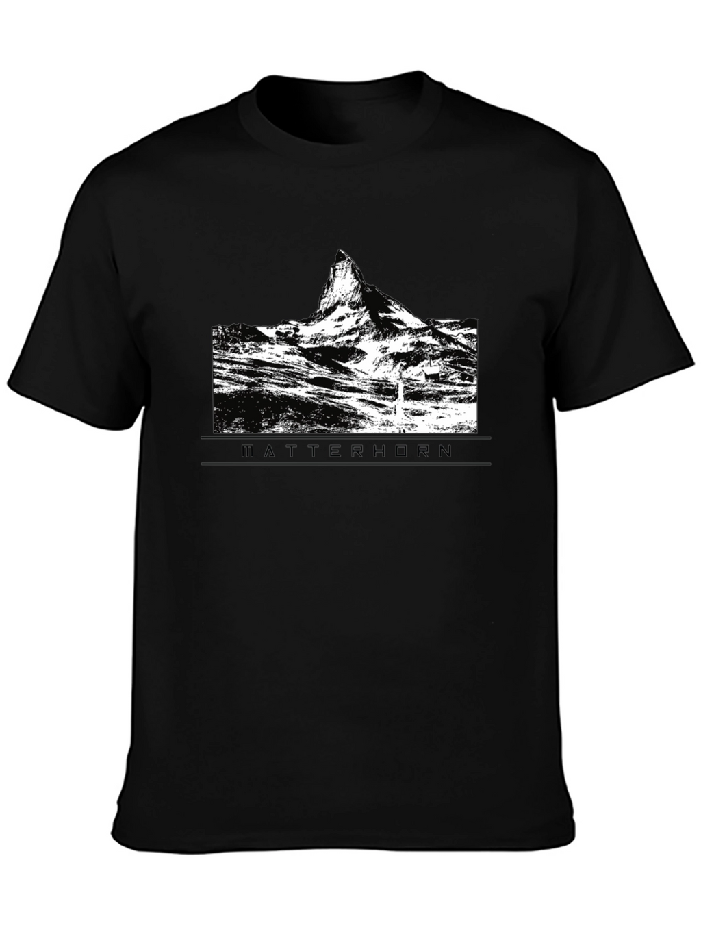 Matterhorn Mountain Graphic Tee - Black Cotton T-Shirt