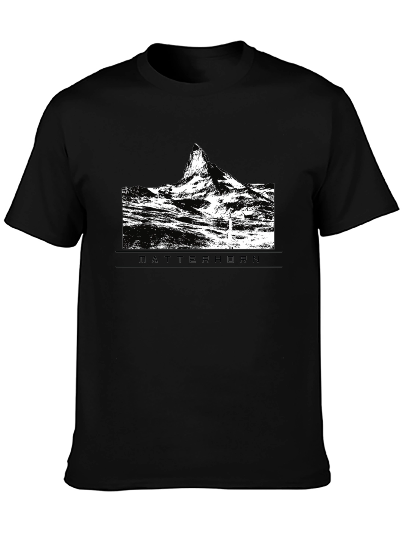 Matterhorn Mountain Graphic Tee - Black Cotton T-Shirt