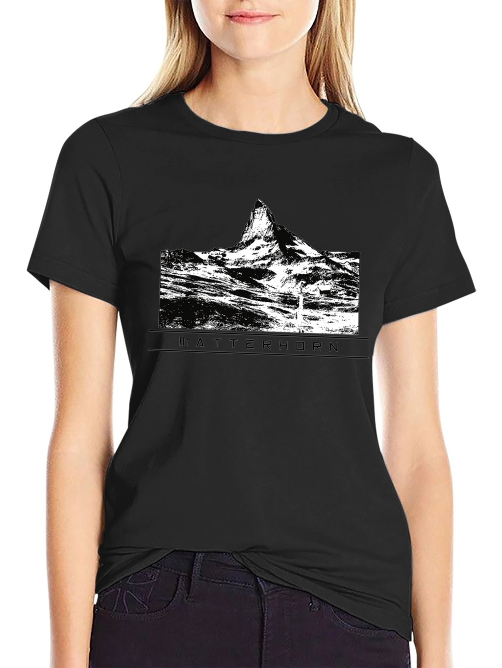 Matterhorn Mountain Graphic Tee - Black Cotton T-Shirt