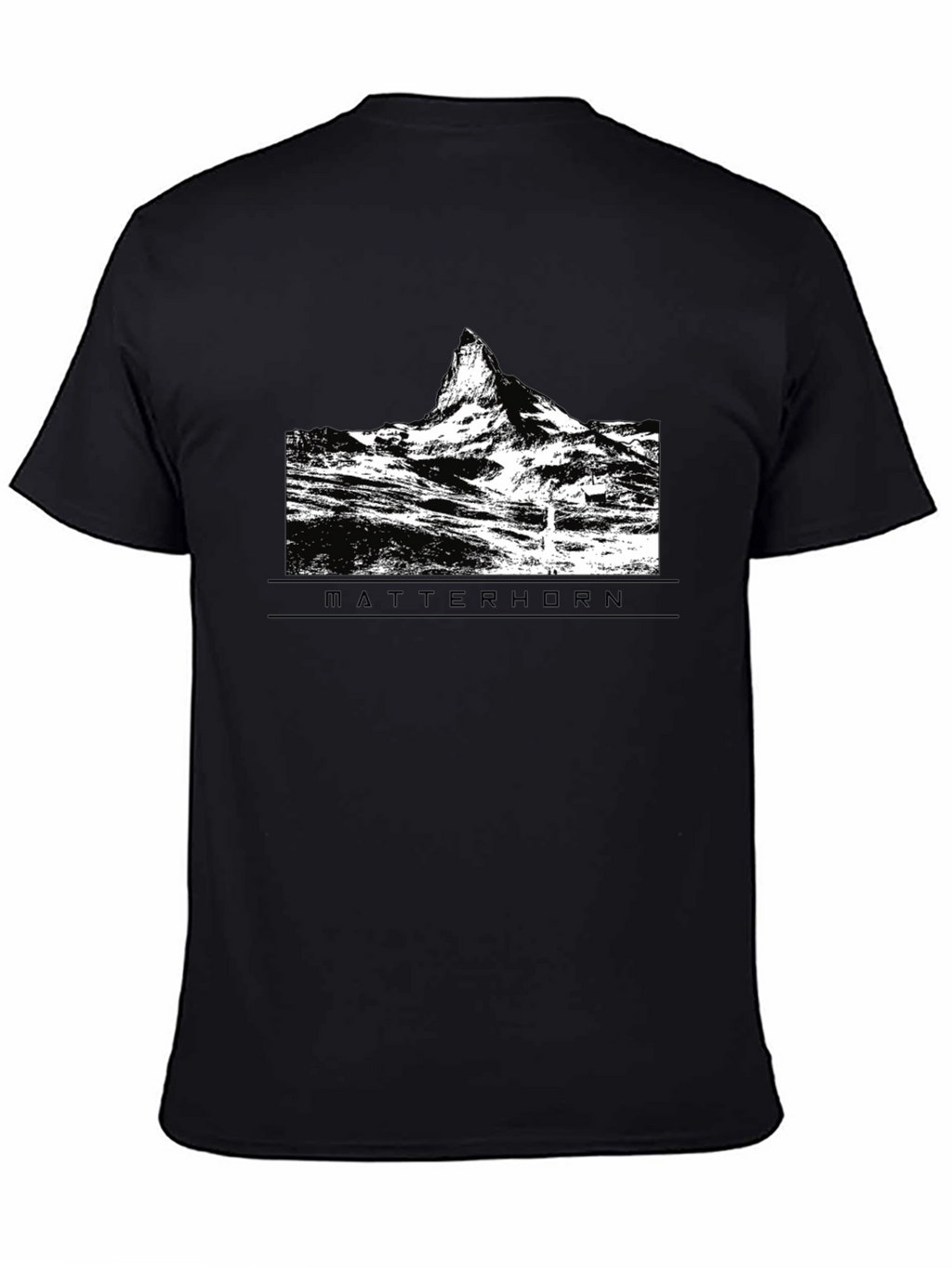 Matterhorn Mountain Graphic Tee - Black Cotton T-Shirt