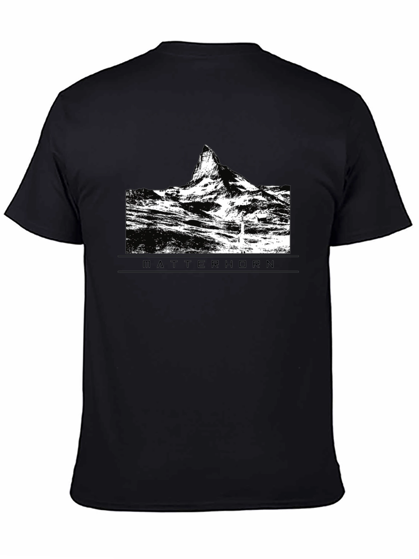 Matterhorn Mountain Graphic Tee - Black Cotton T-Shirt