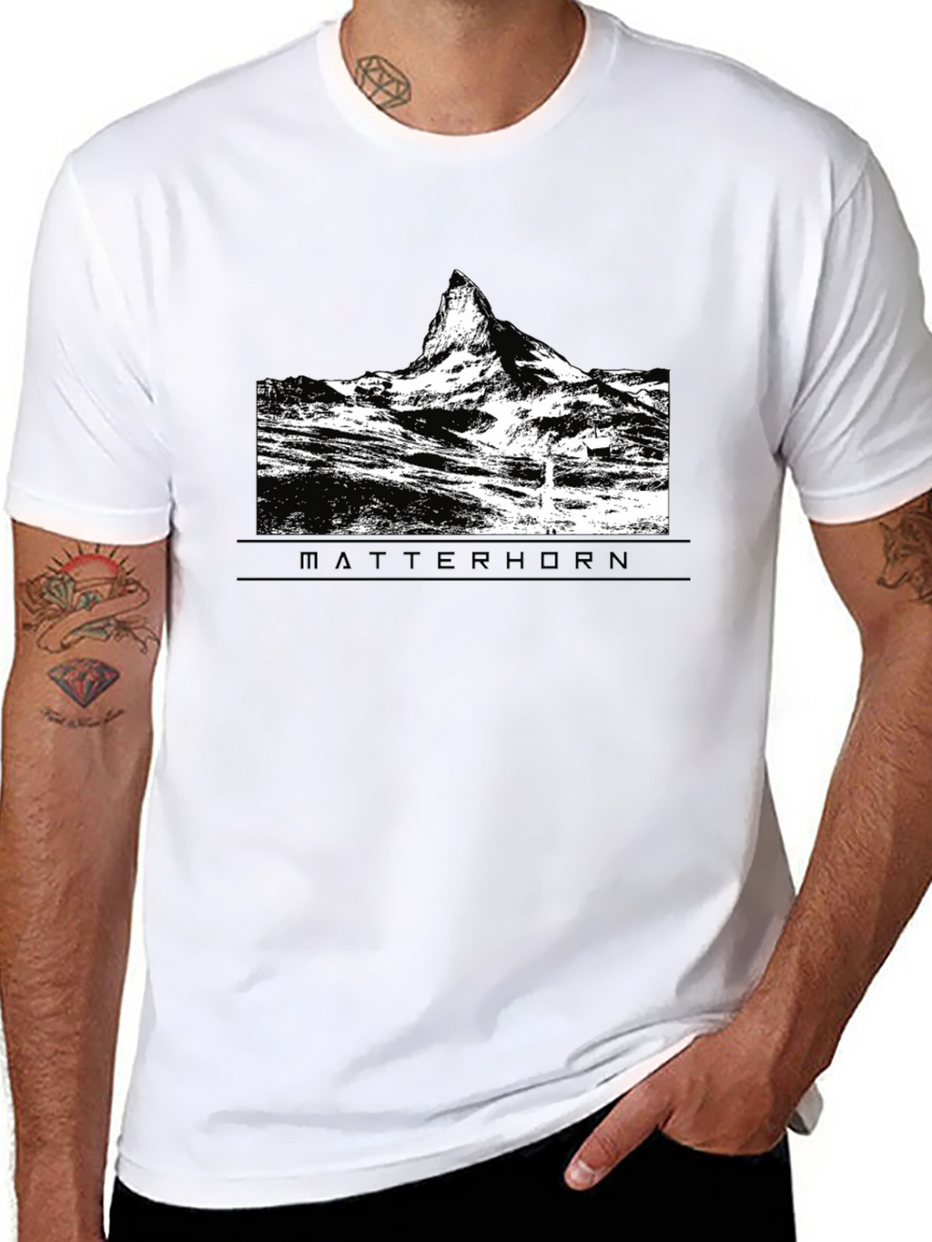 Matterhorn Mountain Graphic Tee - Black Cotton T-Shirt