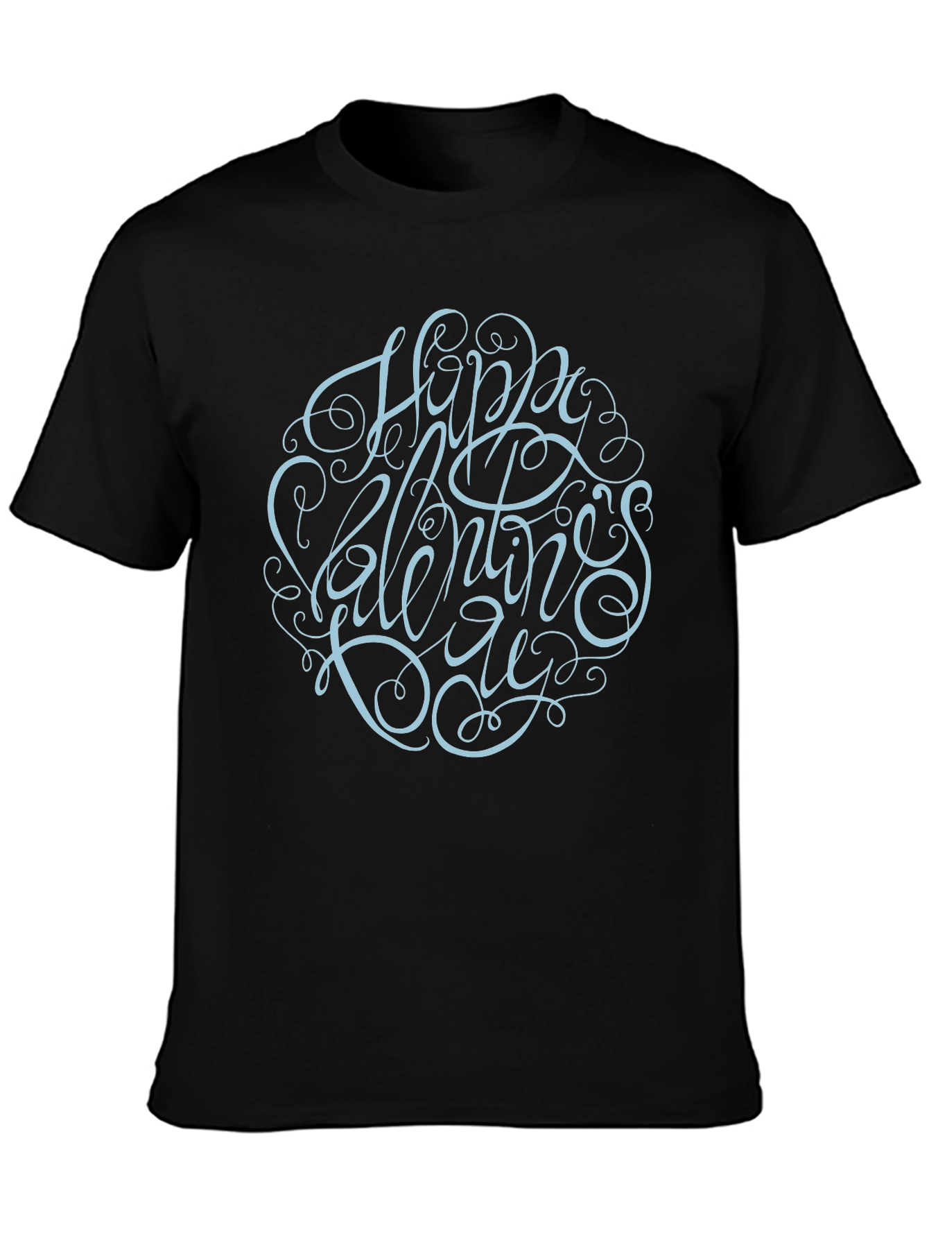 Happy Valentines Day Graphic Black Tee