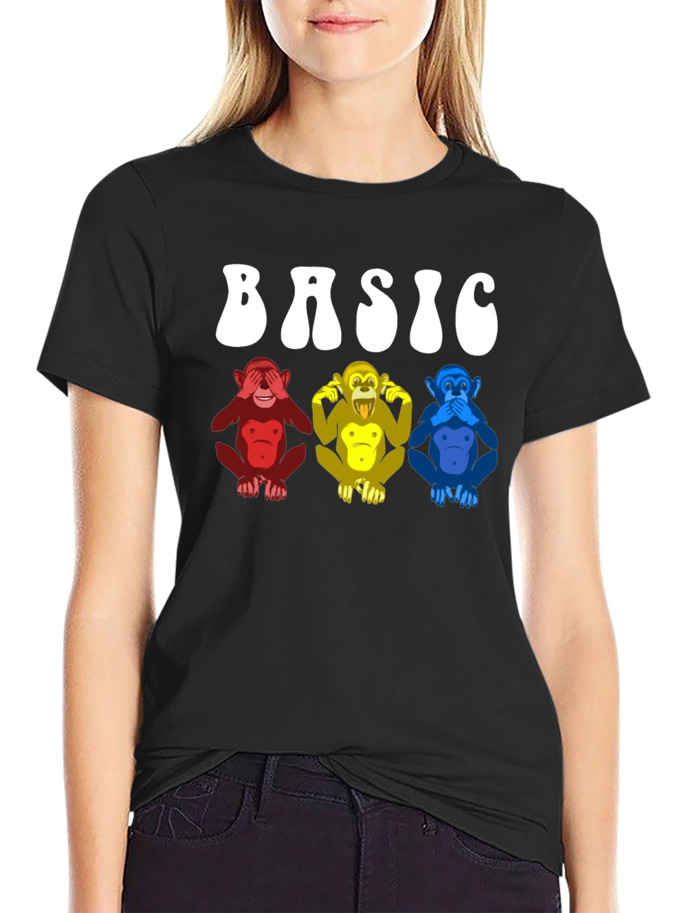 Basic Monkey T-Shirt - Hear See Speak No Evil