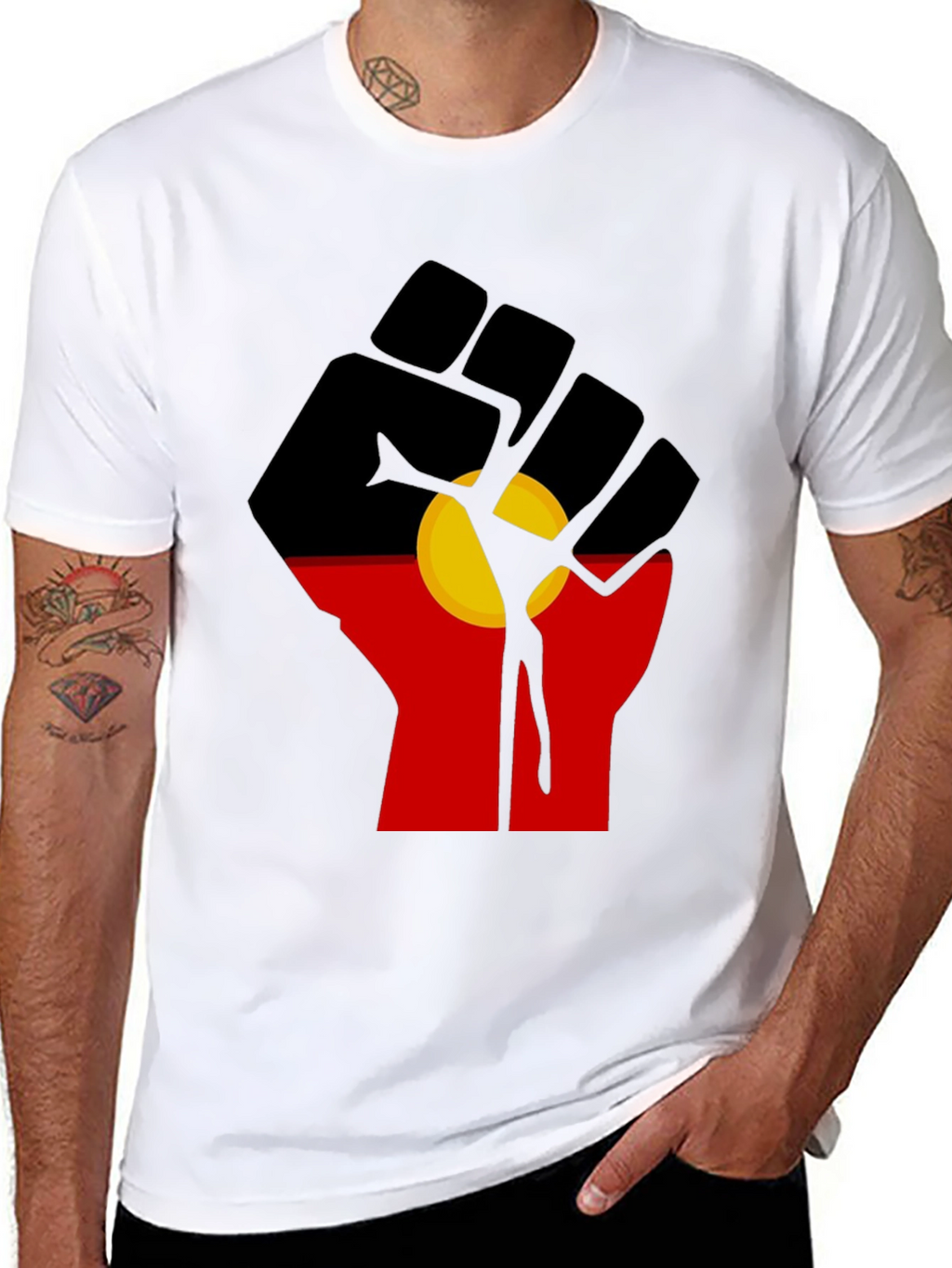 Aboriginal Flag Fist T-Shirt