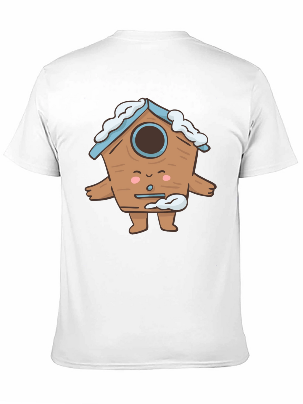 Cute Birdhouse Character T-Shirt - Black
