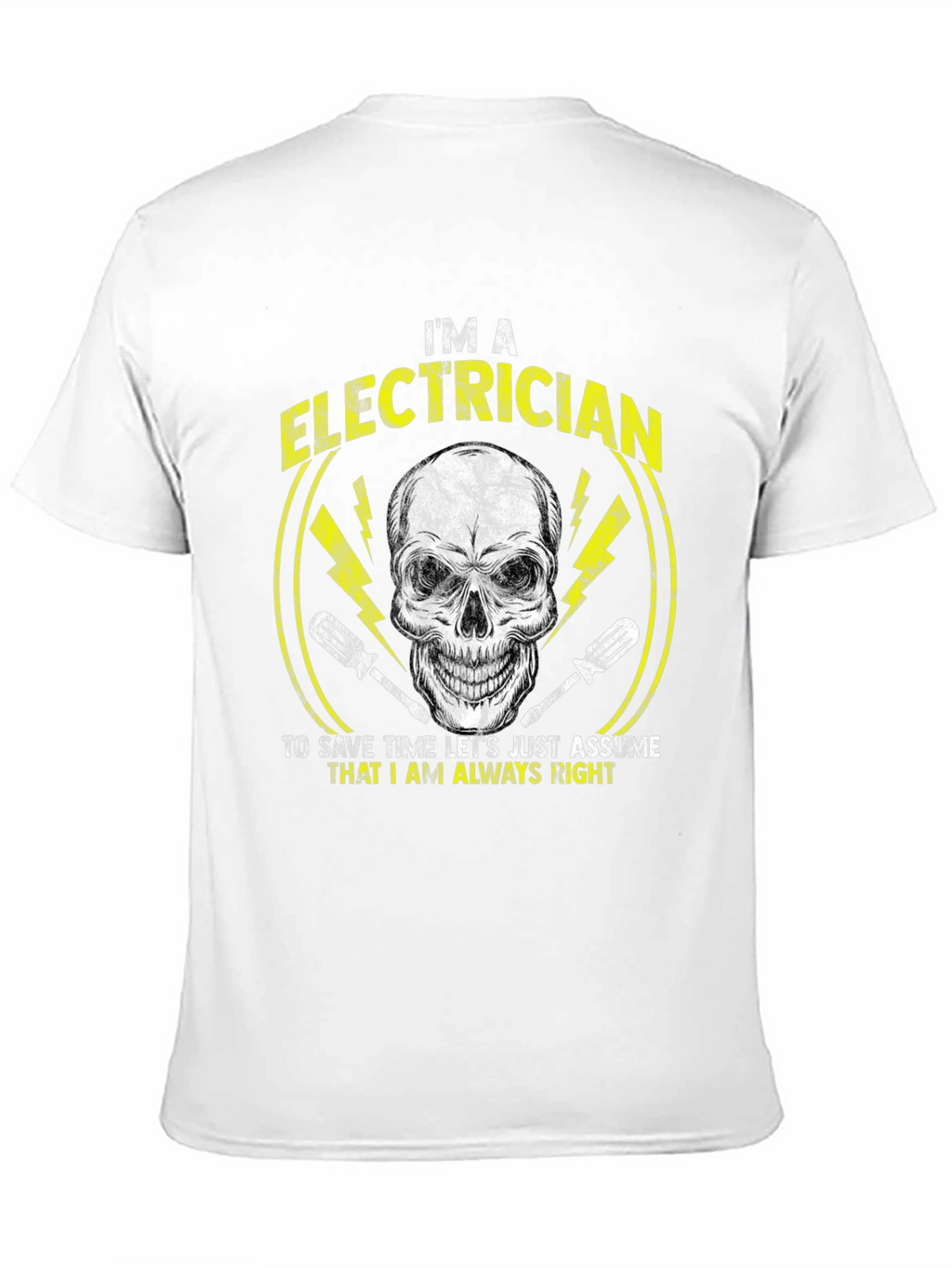 Electrician Humor T-Shirt - Skull Design
