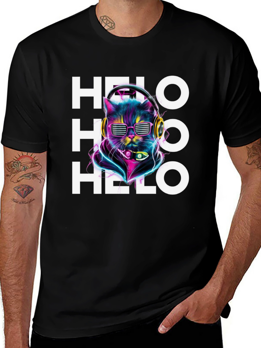 Cool Cat DJ T-Shirt - Hello Graphic Tee