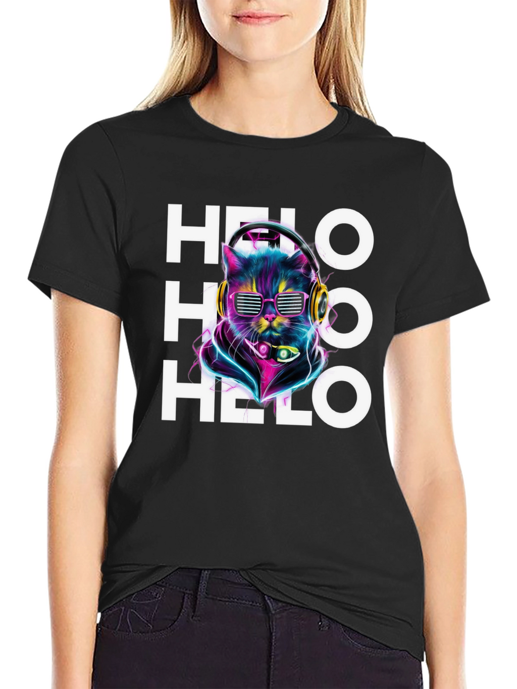 Cool Cat DJ T-Shirt - Hello Graphic Tee