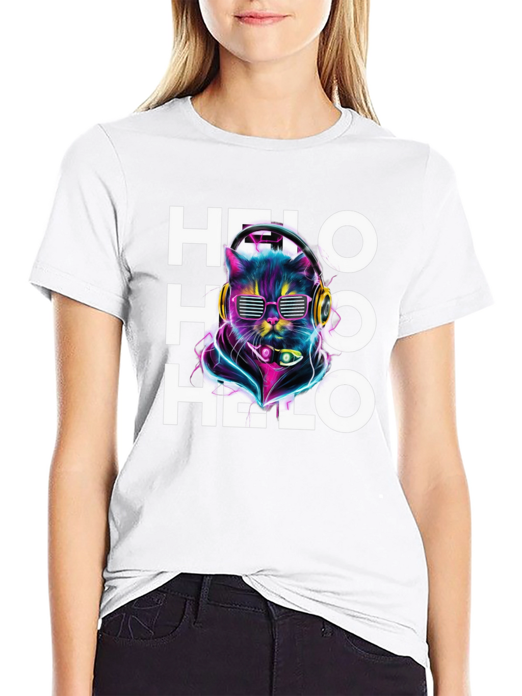 Cool Cat DJ T-Shirt - Hello Graphic Tee