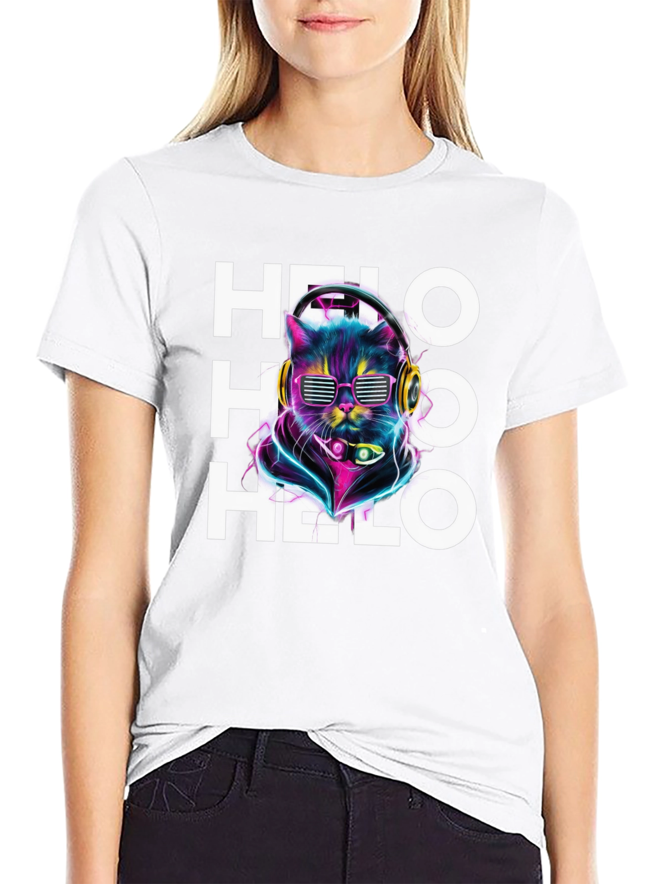 Cool Cat DJ T-Shirt - Hello Graphic Tee