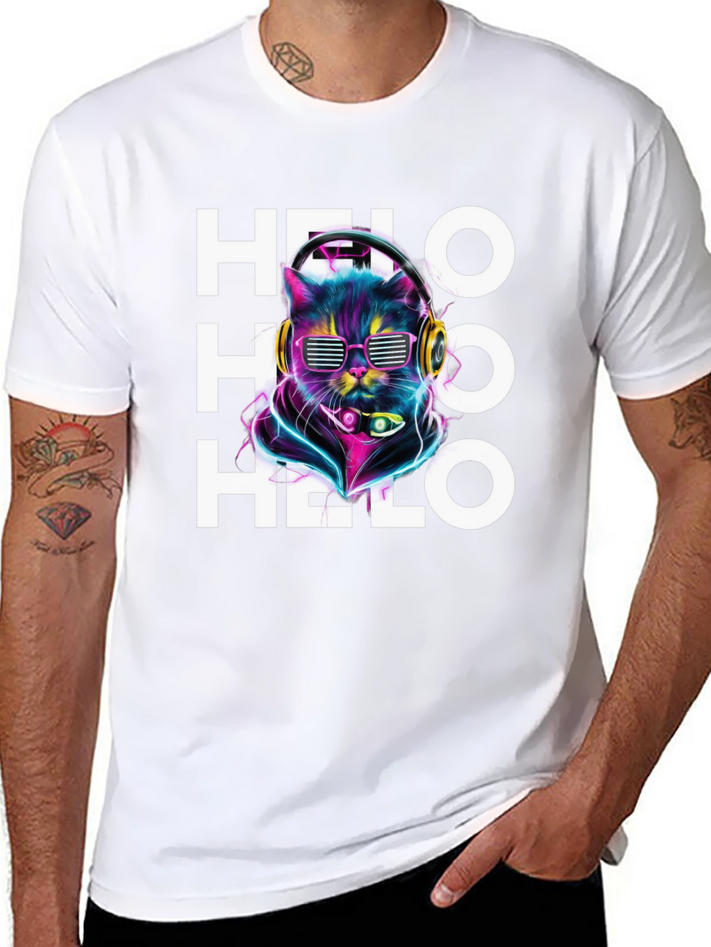 Cool Cat DJ T-Shirt - Hello Graphic Tee