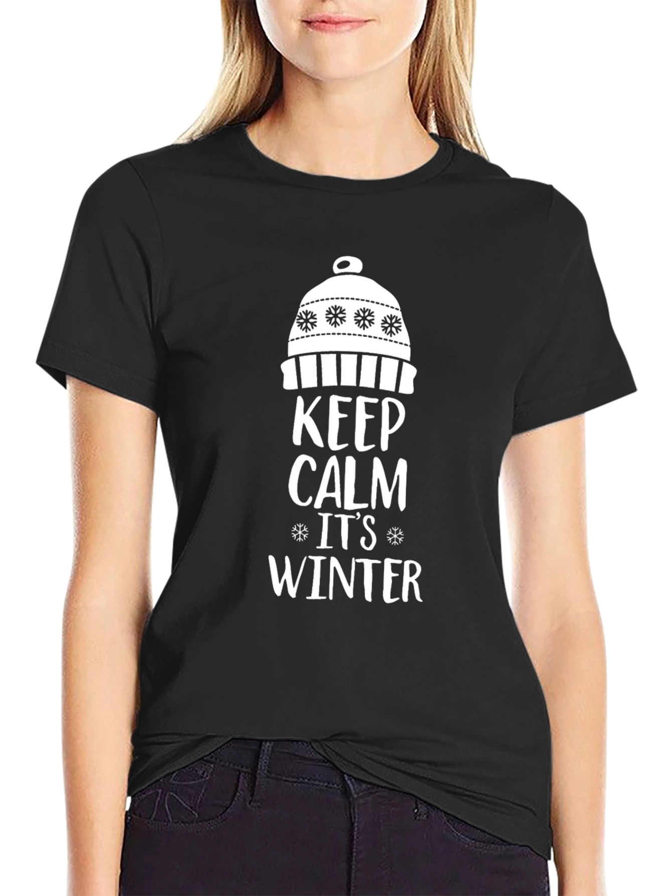 Keep Calm Its Winter Black T-Shirt