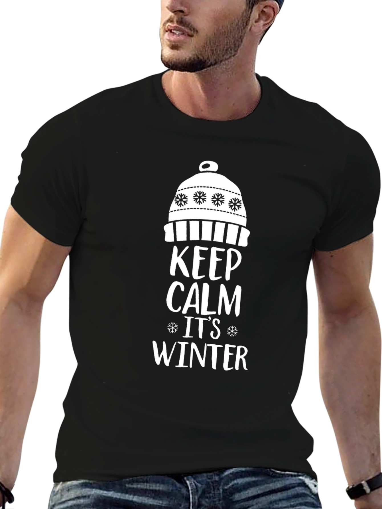 Keep Calm Its Winter Black T-Shirt