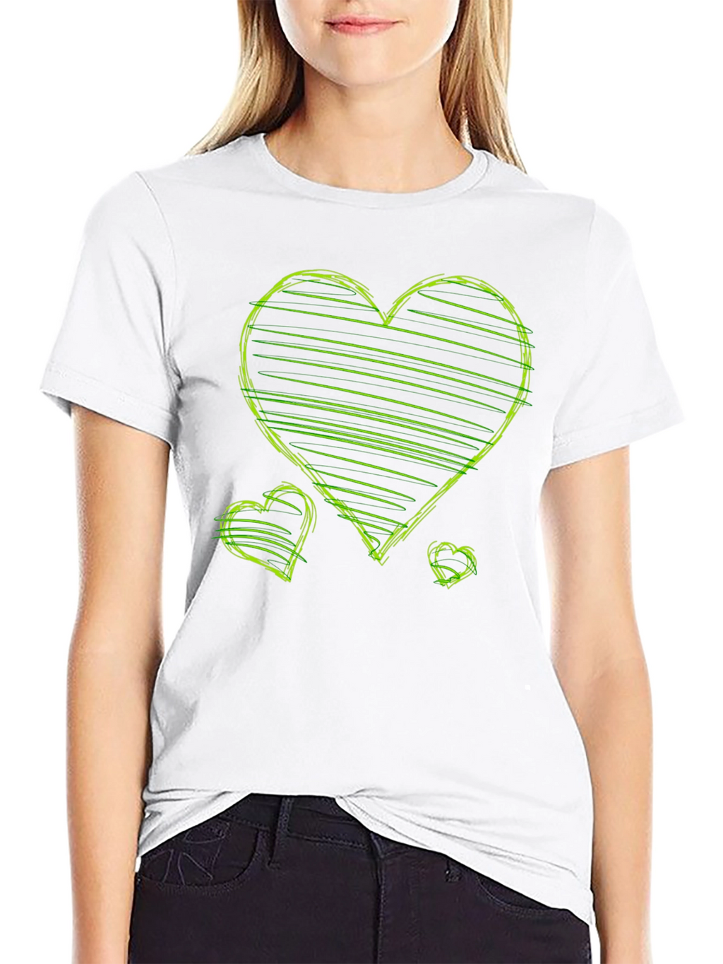 Heart Scribble Black T-Shirt