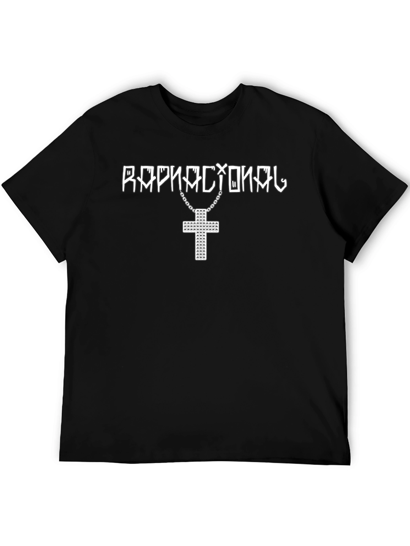 Black T-Shirt with Bold Graphic Cross