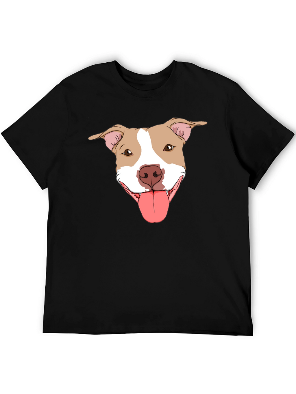 Pitbull Dog Graphic Tee -  Black Cotton T-Shirt