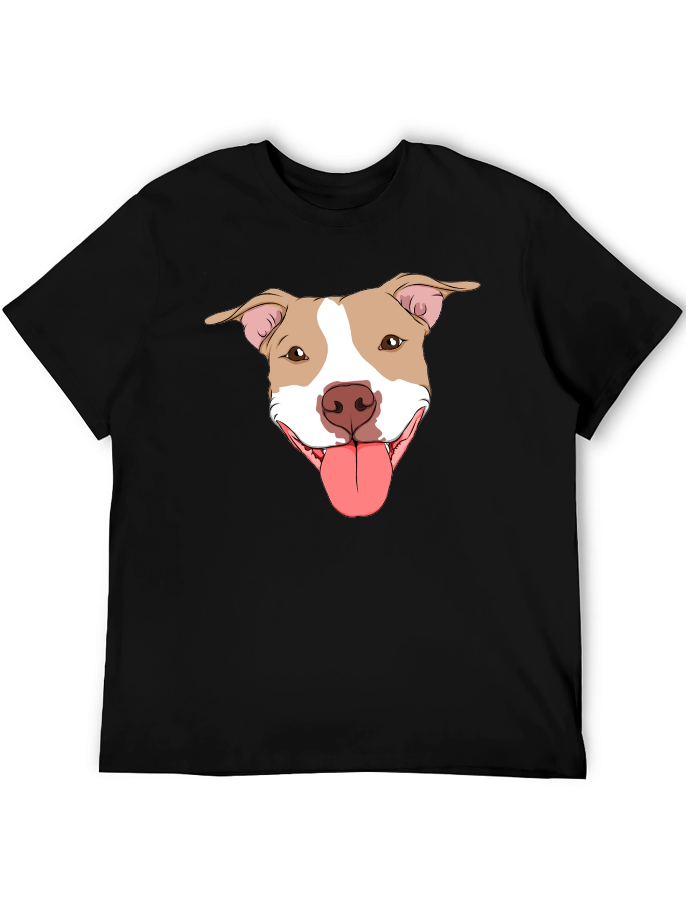 Pitbull Dog Graphic Tee -  Black Cotton T-Shirt