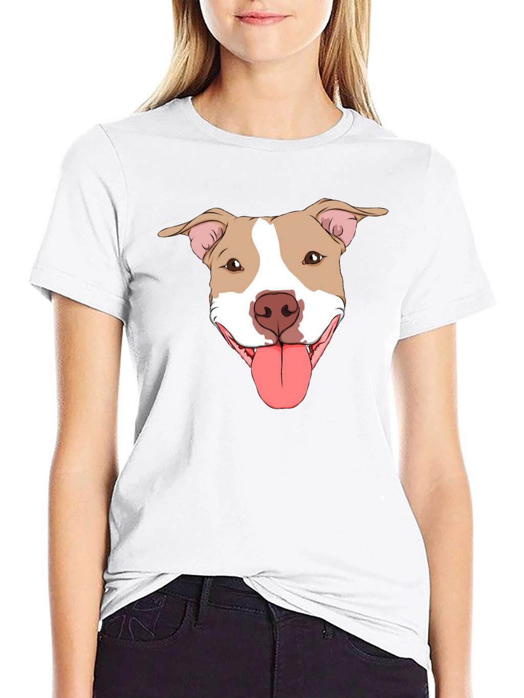 Pitbull Dog Graphic Tee -  Black Cotton T-Shirt