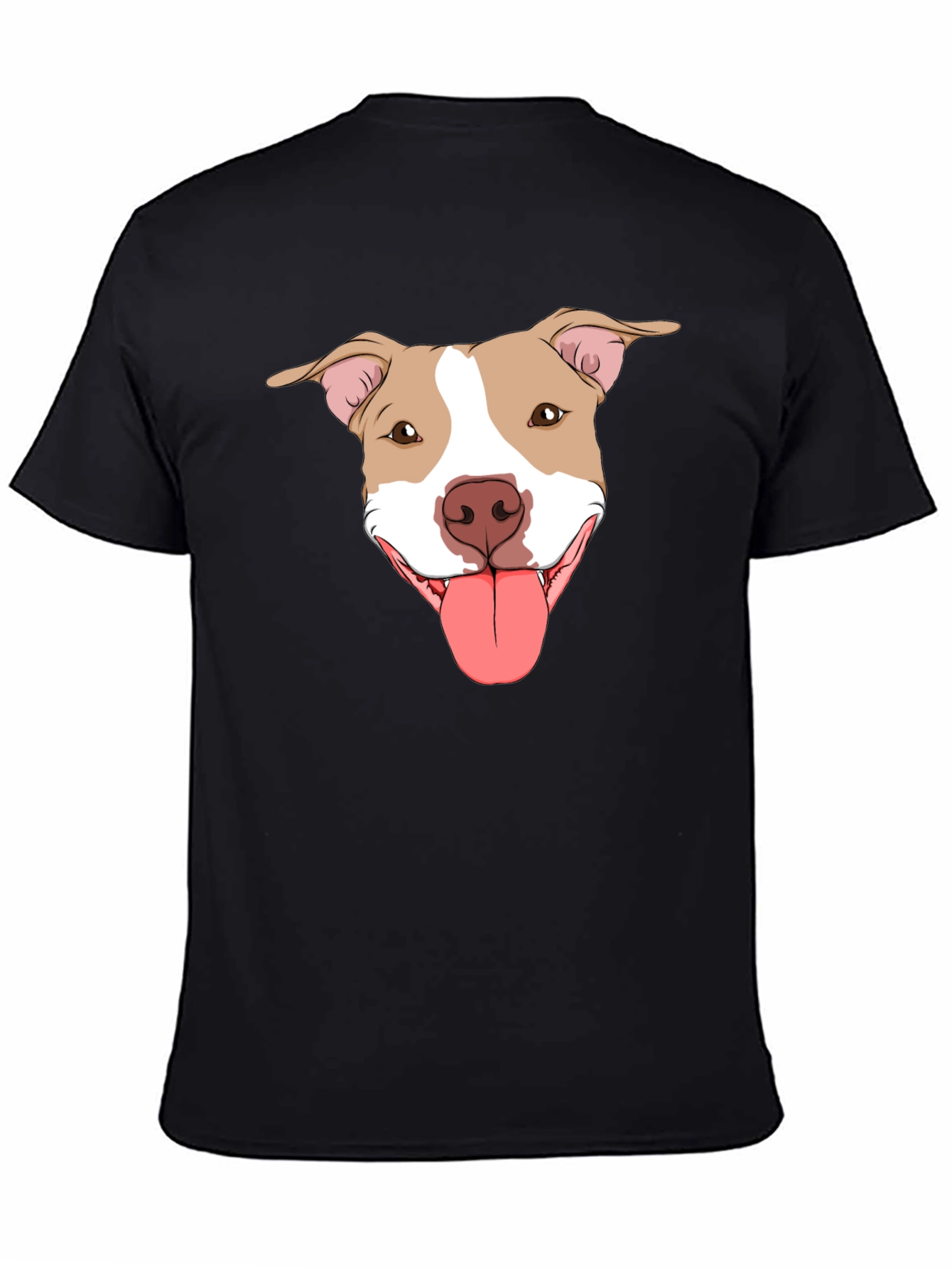 Pitbull Dog Graphic Tee -  Black Cotton T-Shirt