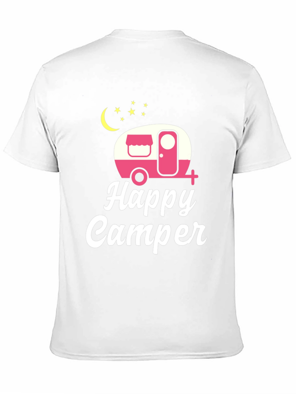 Happy Camper Graphic Tee - Black Cotton T-Shirt