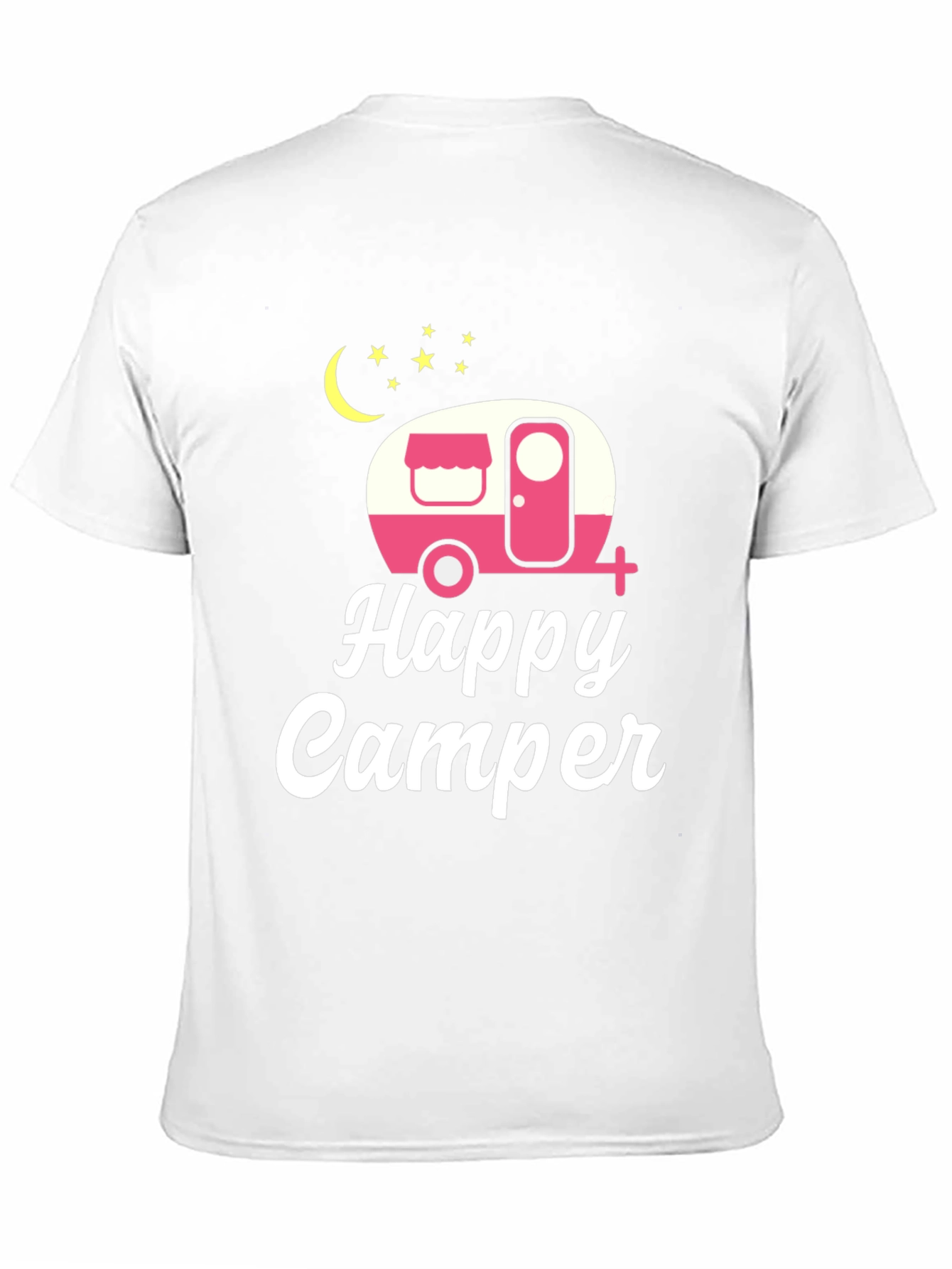 Happy Camper Graphic Tee - Black Cotton T-Shirt