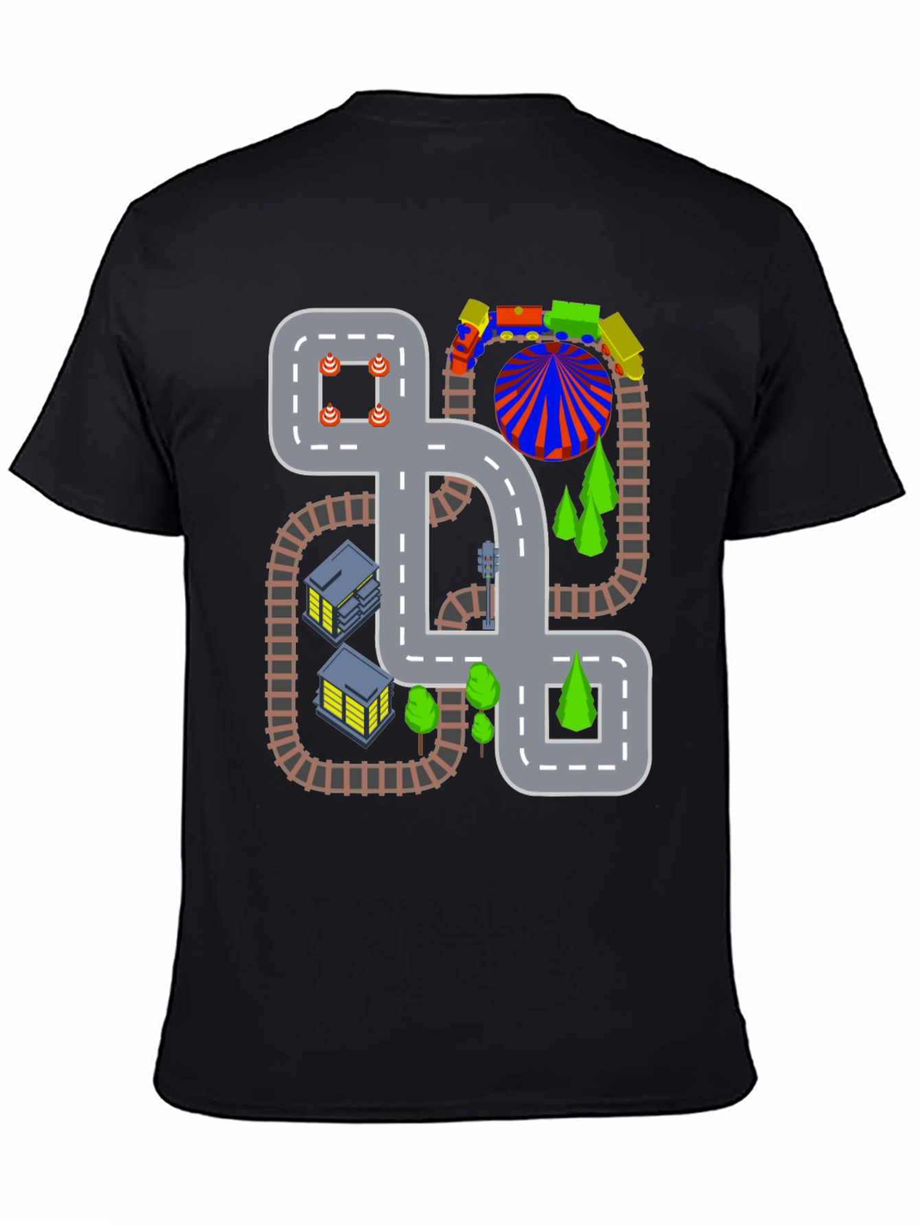 Road and Train Track T-Shirt