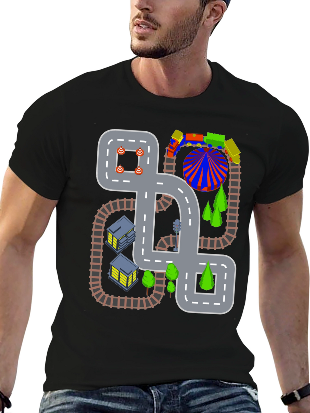 Road and Train Track T-Shirt