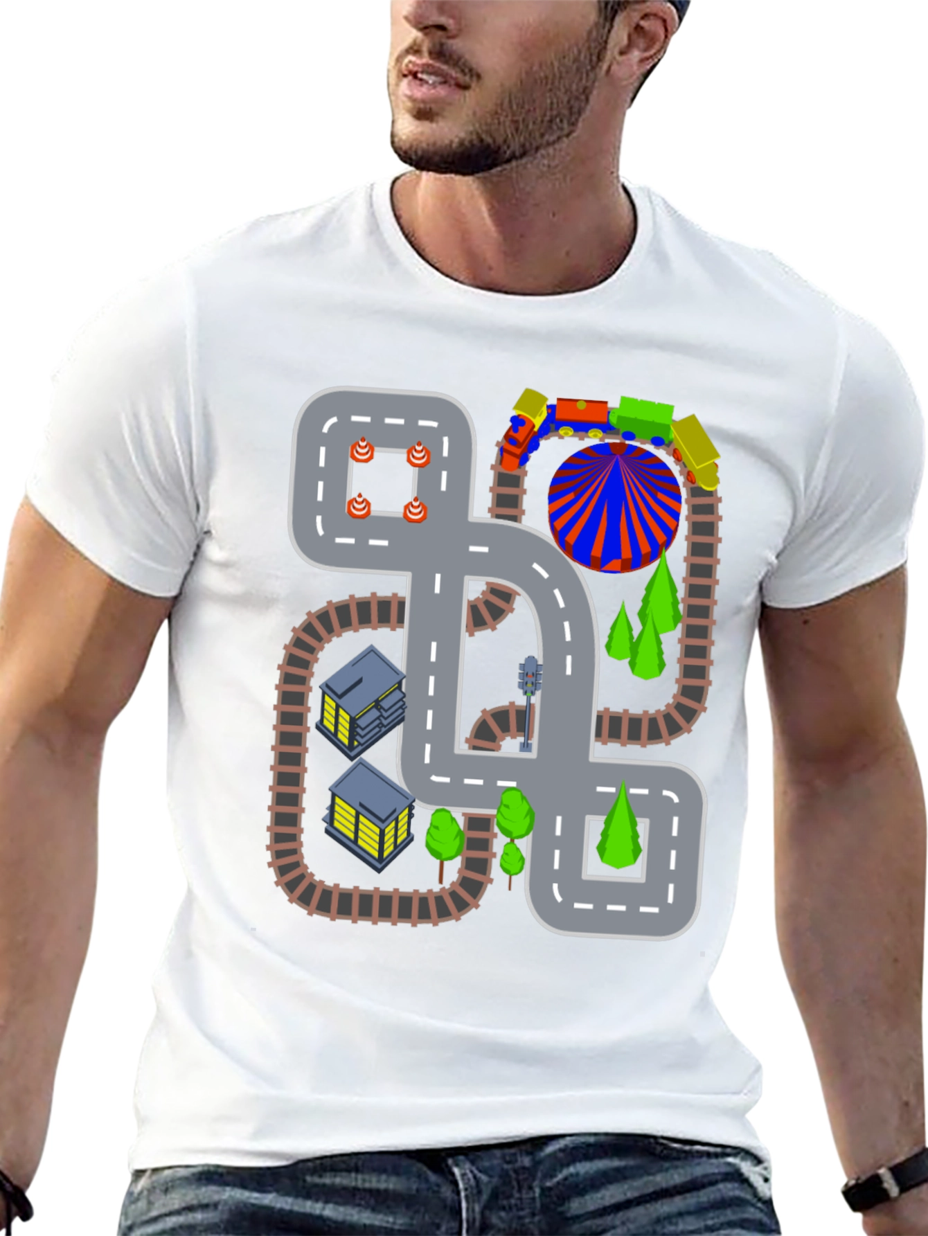 Road and Train Track T-Shirt