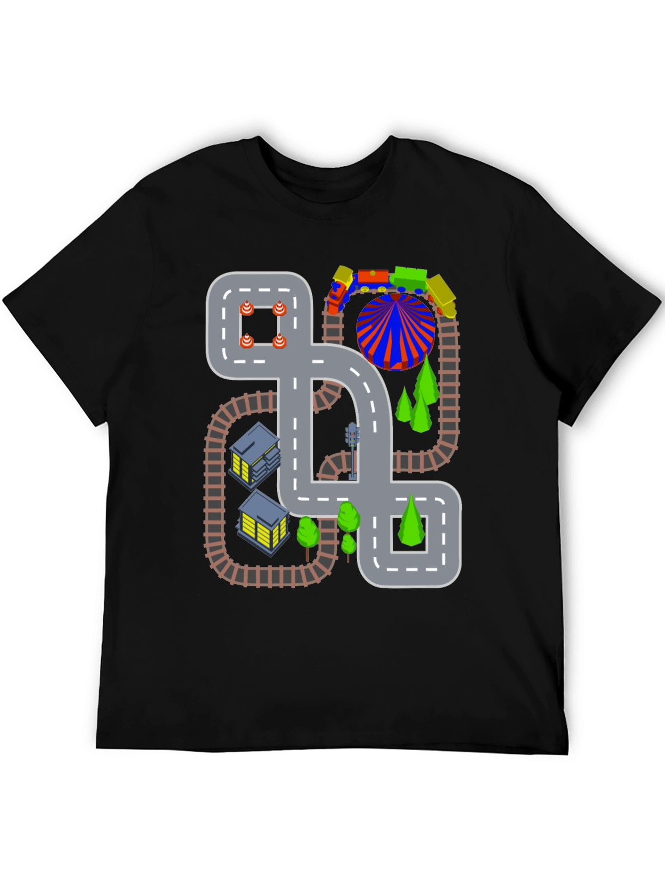 Road and Train Track T-Shirt