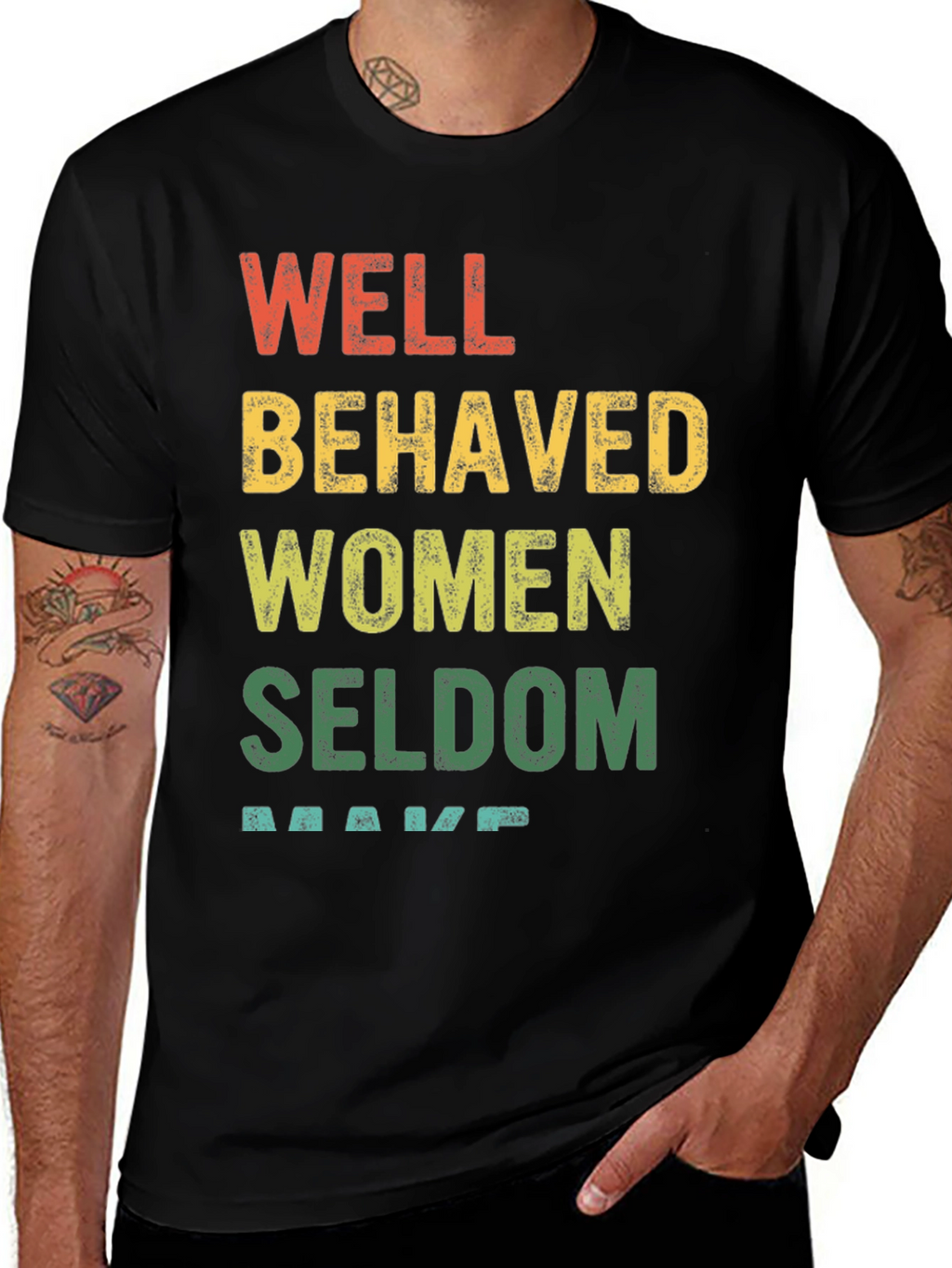 Well Behaved Women Graphic Tee - Black Cotton T-Shirt