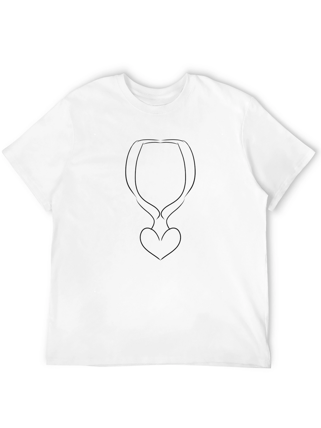 Minimalist Heart Silhouette Black T-Shirt