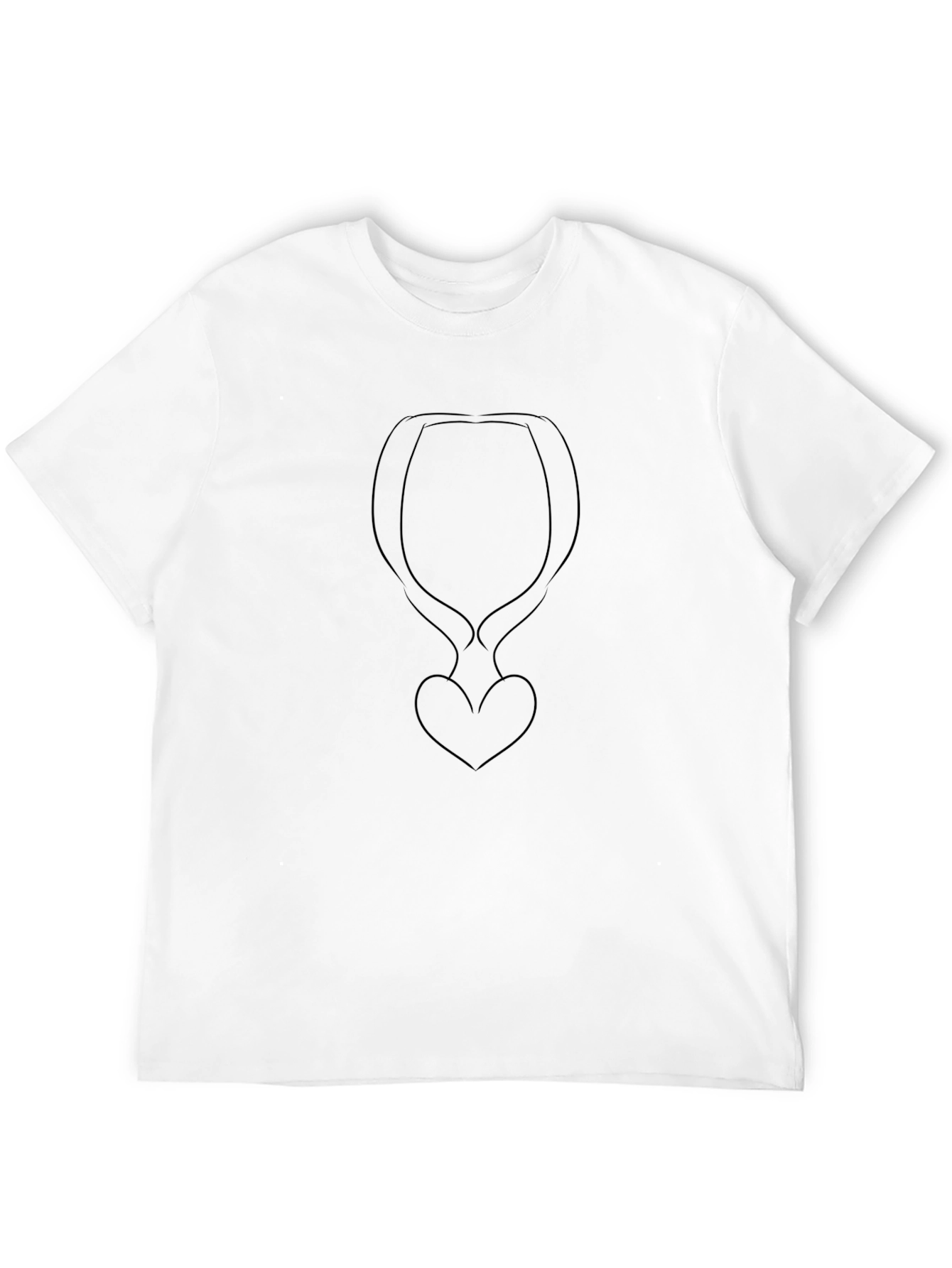 Minimalist Heart Silhouette Black T-Shirt