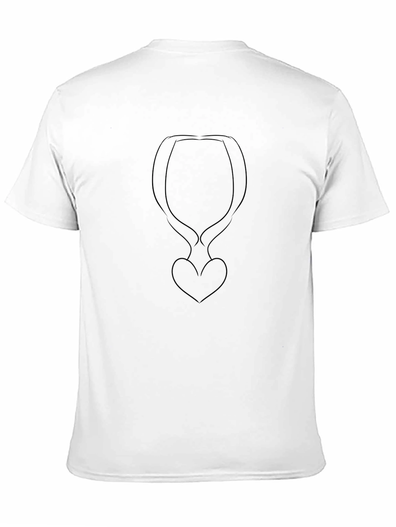 Minimalist Heart Silhouette Black T-Shirt