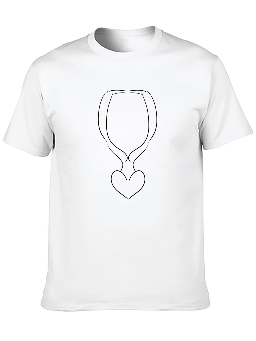 Minimalist Heart Silhouette Black T-Shirt