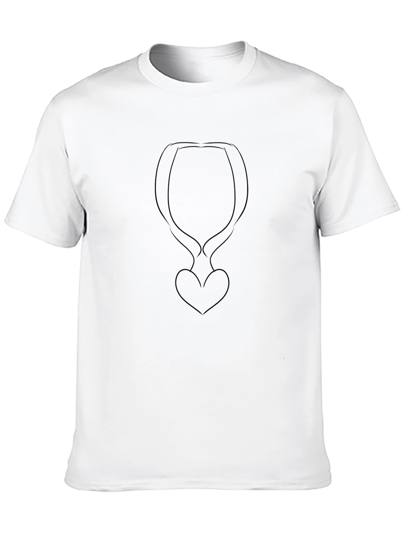 Minimalist Heart Silhouette Black T-Shirt