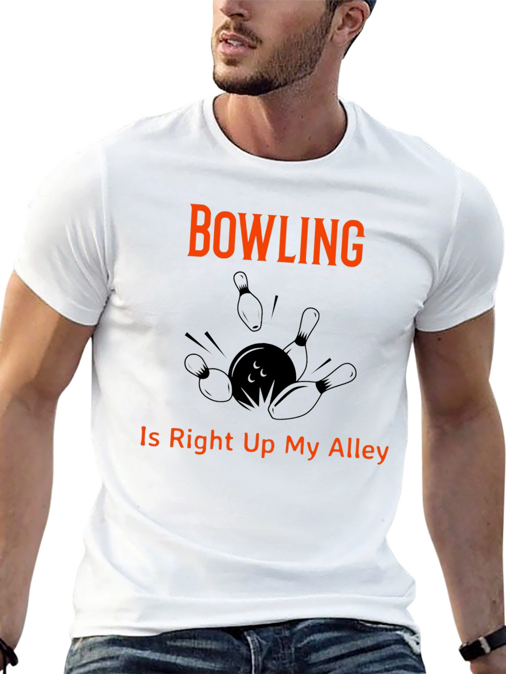 Bowling T-Shirt Right Up My Alley Graphic Tee