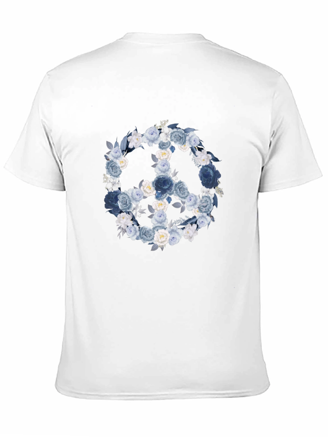 Floral Peace Sign T-Shirt - Black