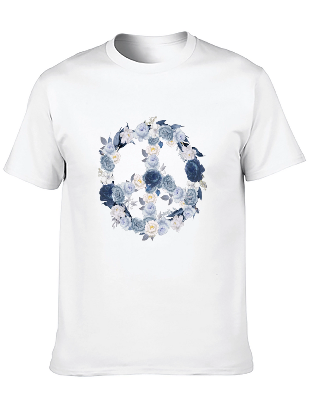 Floral Peace Sign T-Shirt - Black