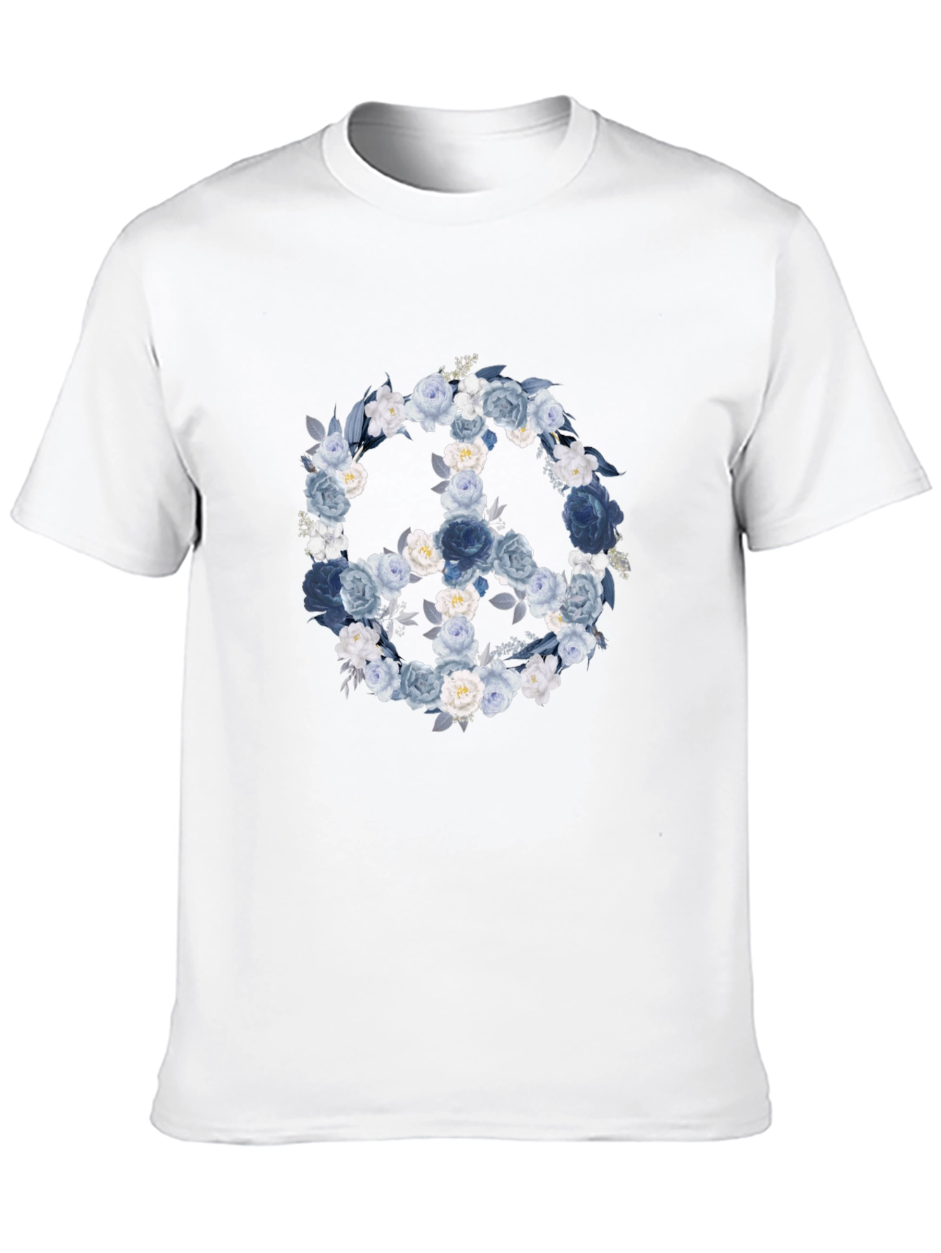 Floral Peace Sign T-Shirt - Black