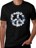 Floral Peace Sign T-Shirt - Black