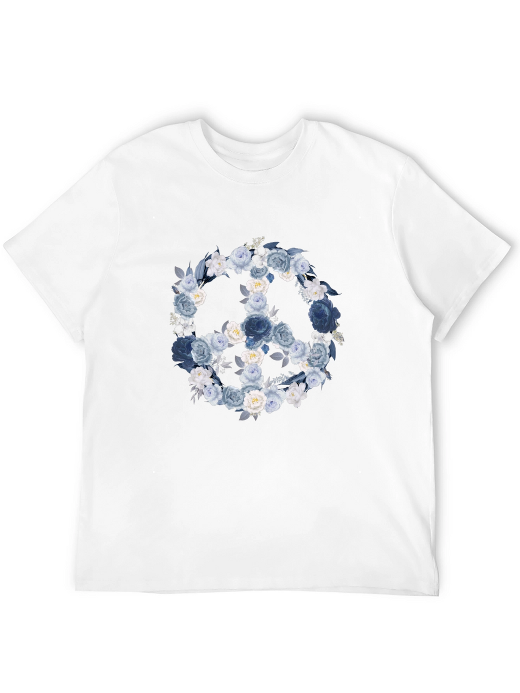 Floral Peace Sign T-Shirt - Black