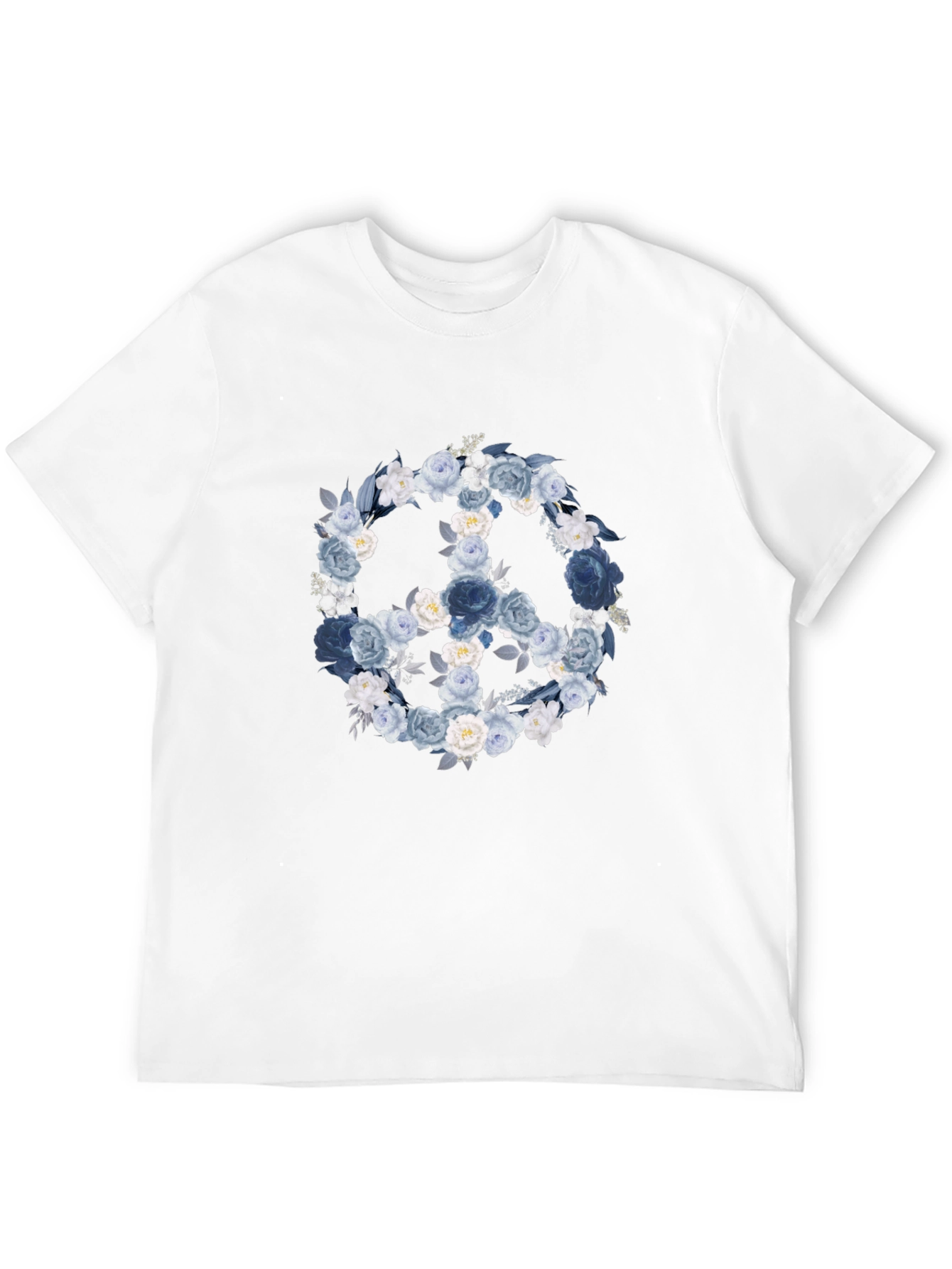 Floral Peace Sign T-Shirt - Black