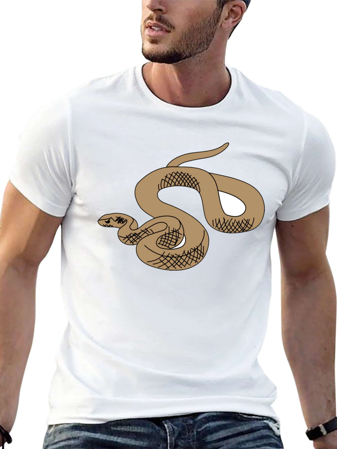 Snake Graphic T-Shirt - Black Cotton Tee